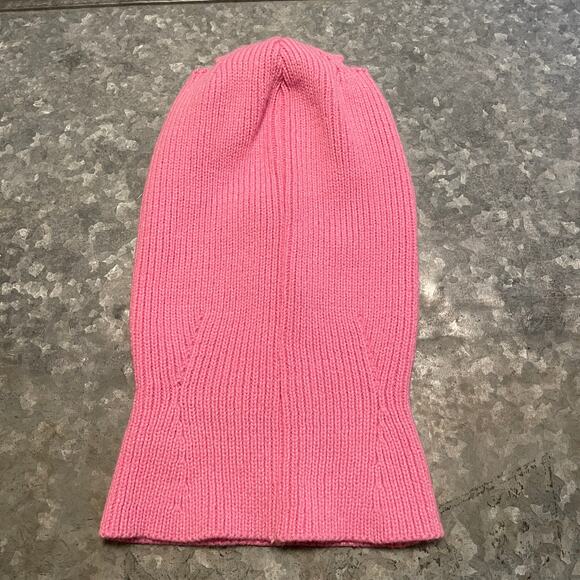 Dolls Kill Ski Mask Beanie Knit Hat Pink Balaclava Pig Tails Embroidered Goth - Picture 4 of 8